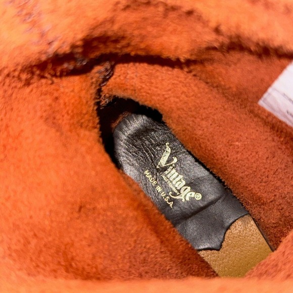 VINTAGE SHOE CO Eliza Slouch Engineer Harness Boot Reddish Brown USA MADE - Picture 9 of 14